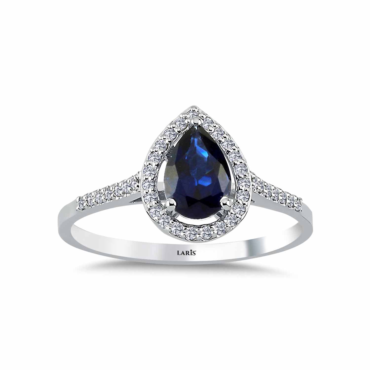 1,43 Karat Pırlanta Damla Royale Safir Yüzük