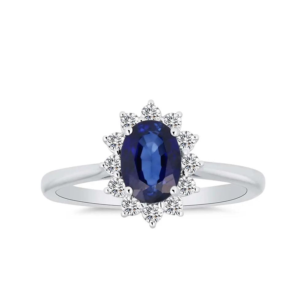 0,66 Karat Pırlanta Oval Royale Safir Yüzük