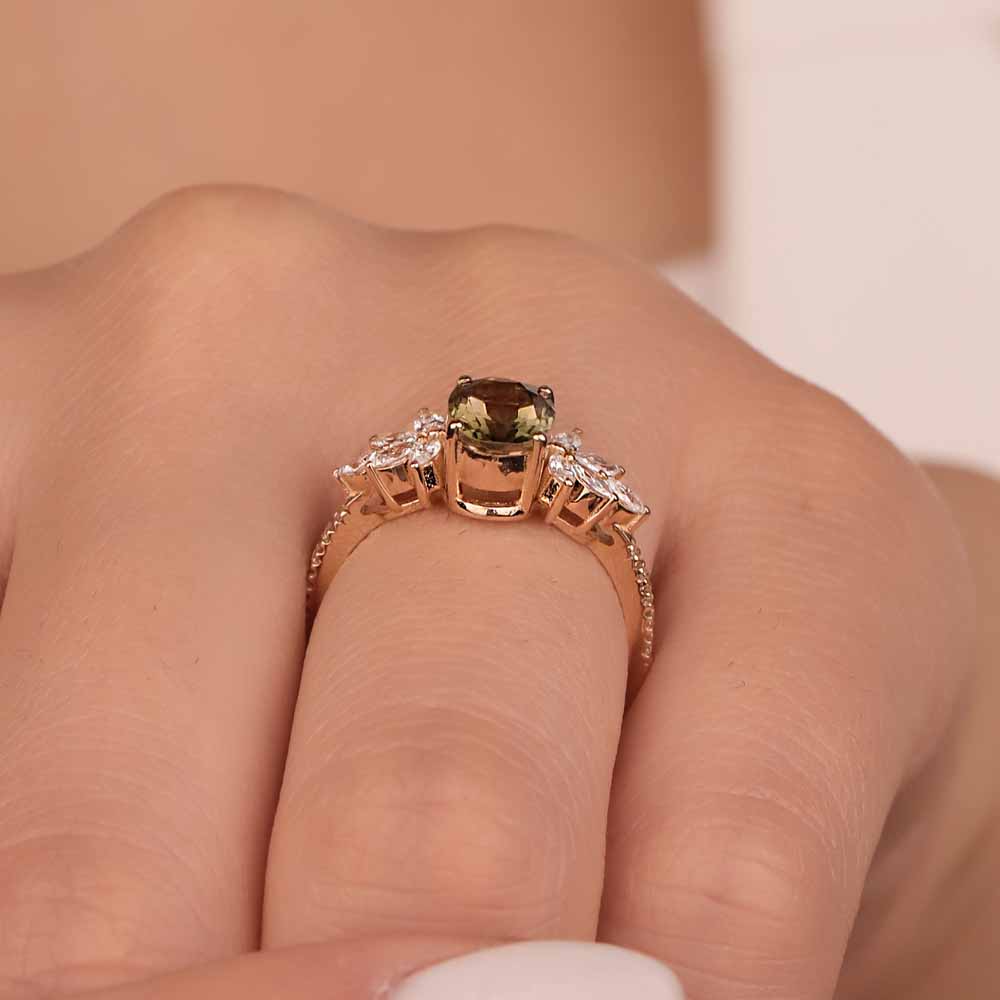 1,65 Karat Pırlanta Vintage Turmalin Yüzük