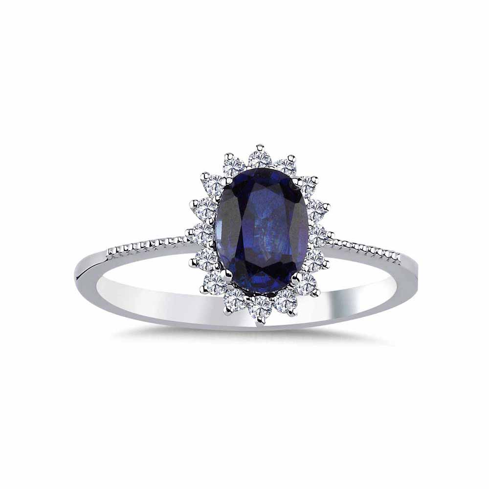 0,92 Karat Pırlanta Oval Royale Safir Yüzük