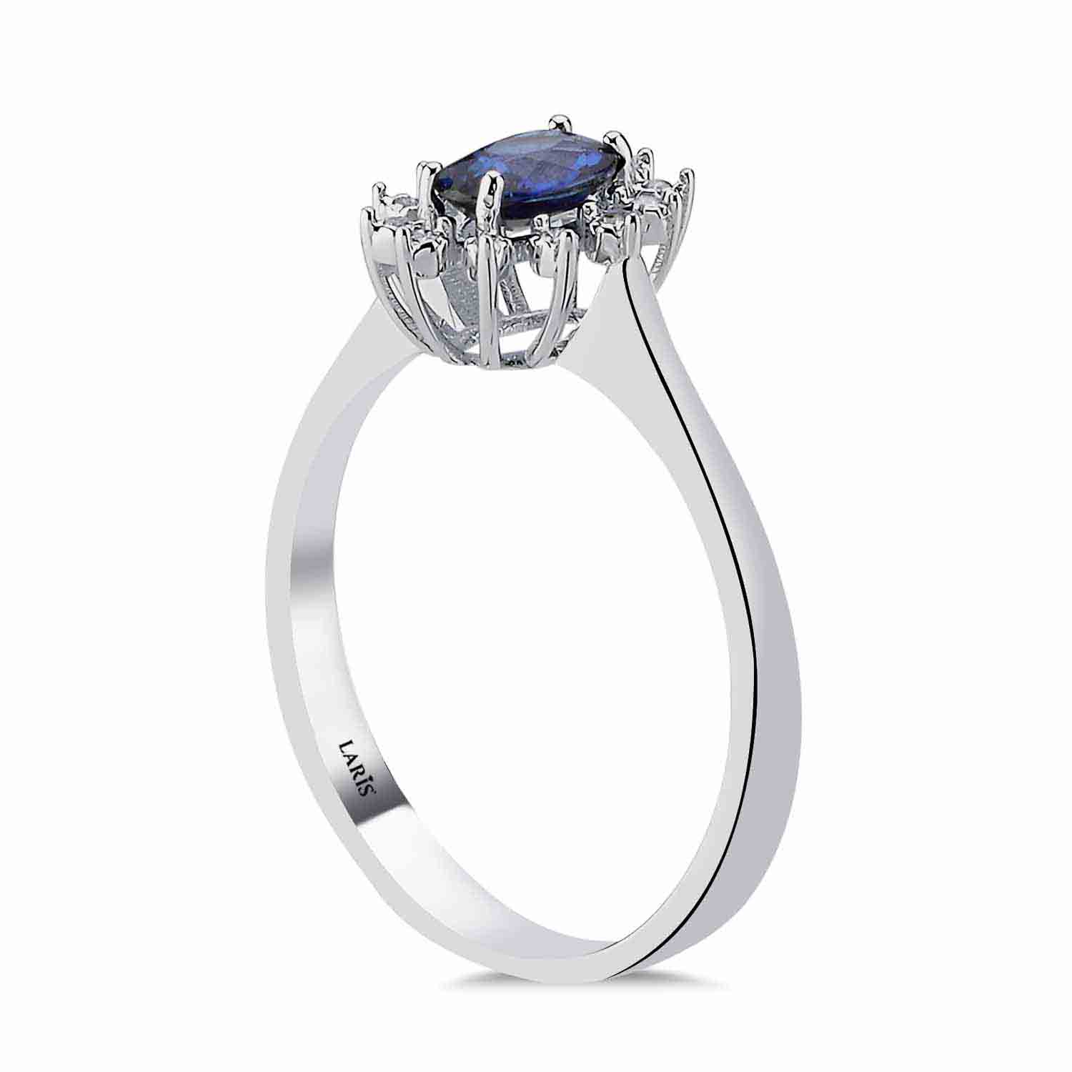 0,50 Karat Pırlanta Oval Royale Safir Yüzük