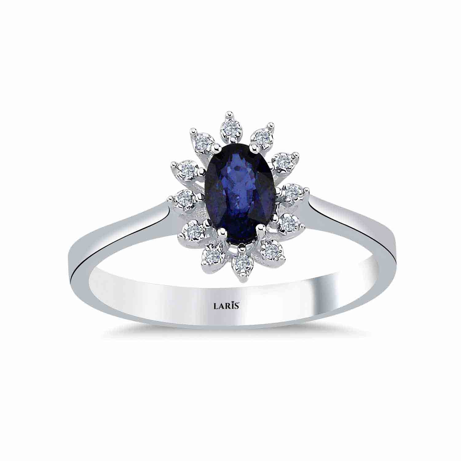 0,50 Karat Pırlanta Oval Royale Safir Yüzük