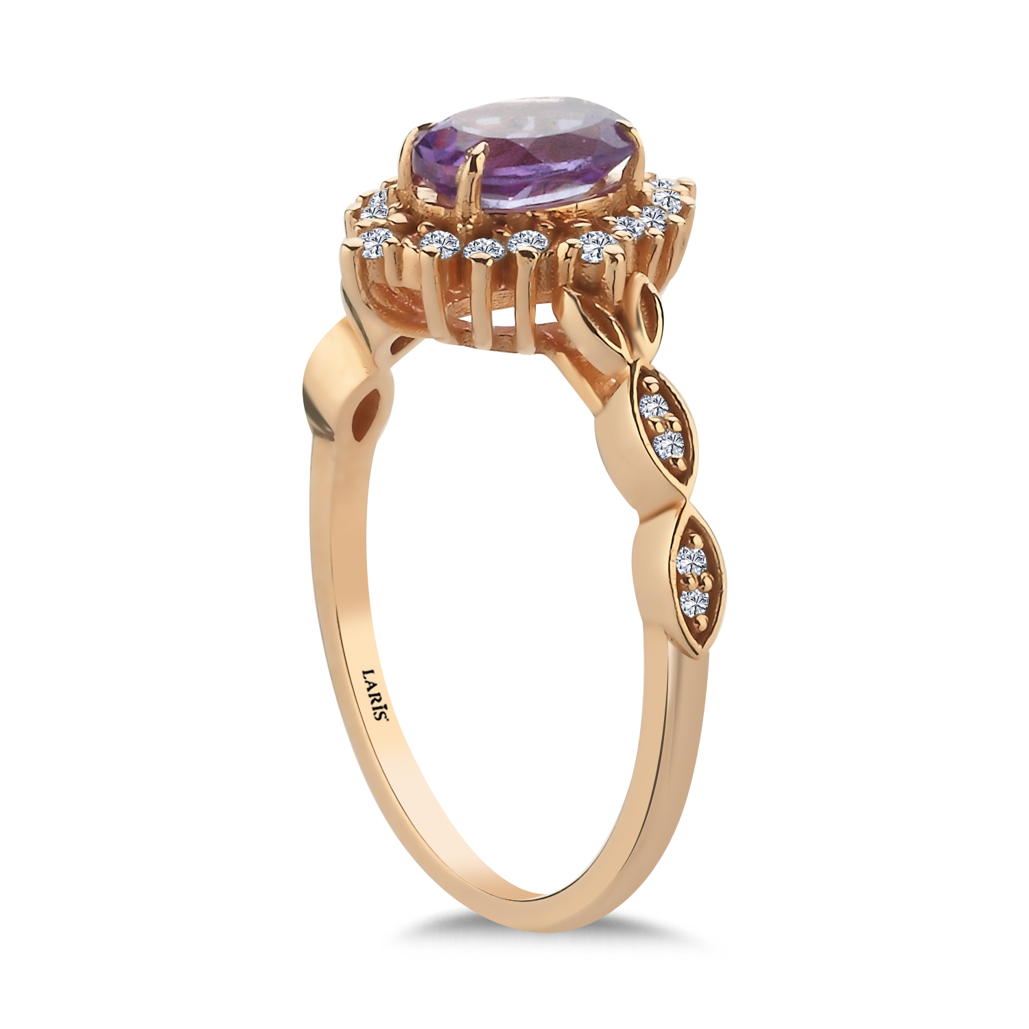 1,24 Karat Pırlanta Ve Oval Alexandrite Tasarım Vintage Yüzük