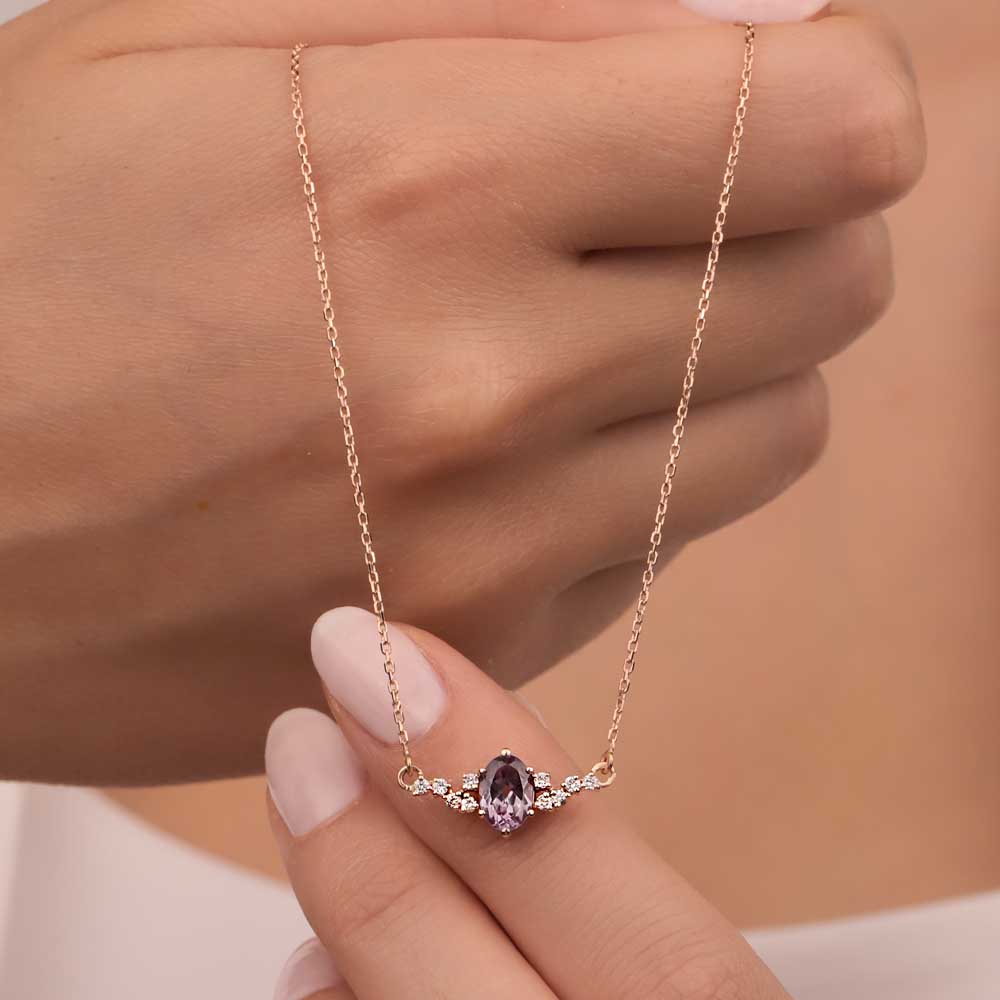 1,29 Karat Pırlanta Vintage Alexandrit Kolye