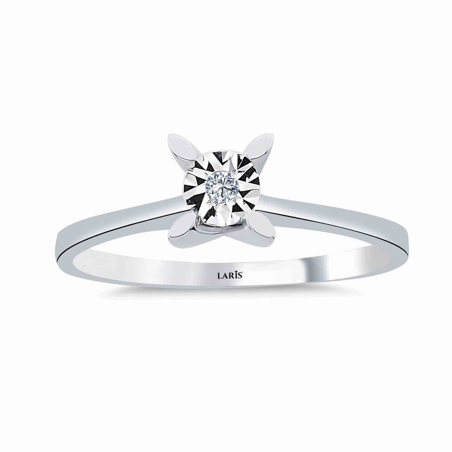 0,03 Karat Pırlanta Kalem İşlemeli  Serene Tektaş Yüzük - LP04595