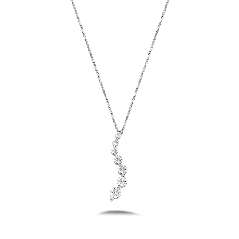 0,09 Karat Pırlanta Tasarım Kolye - LP09535