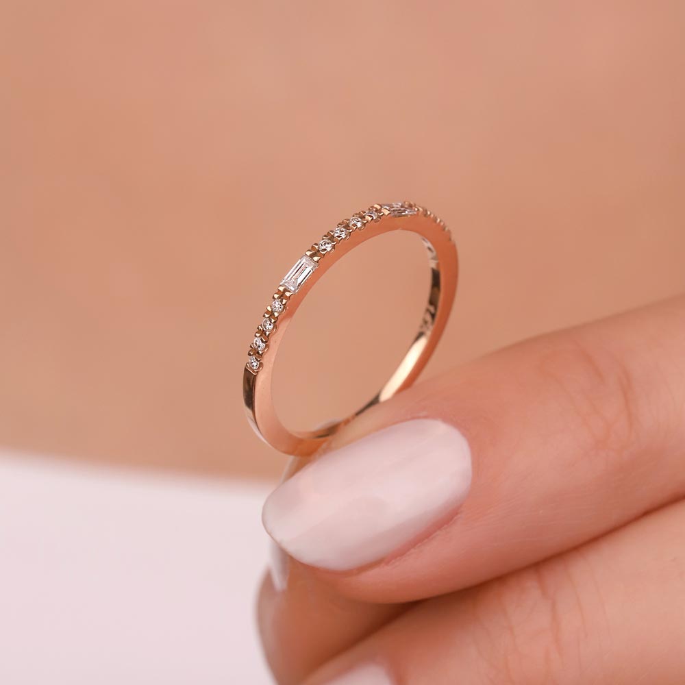 0,11 Karat Pırlanta Vintage Yarımtur Yüzük - LP05489