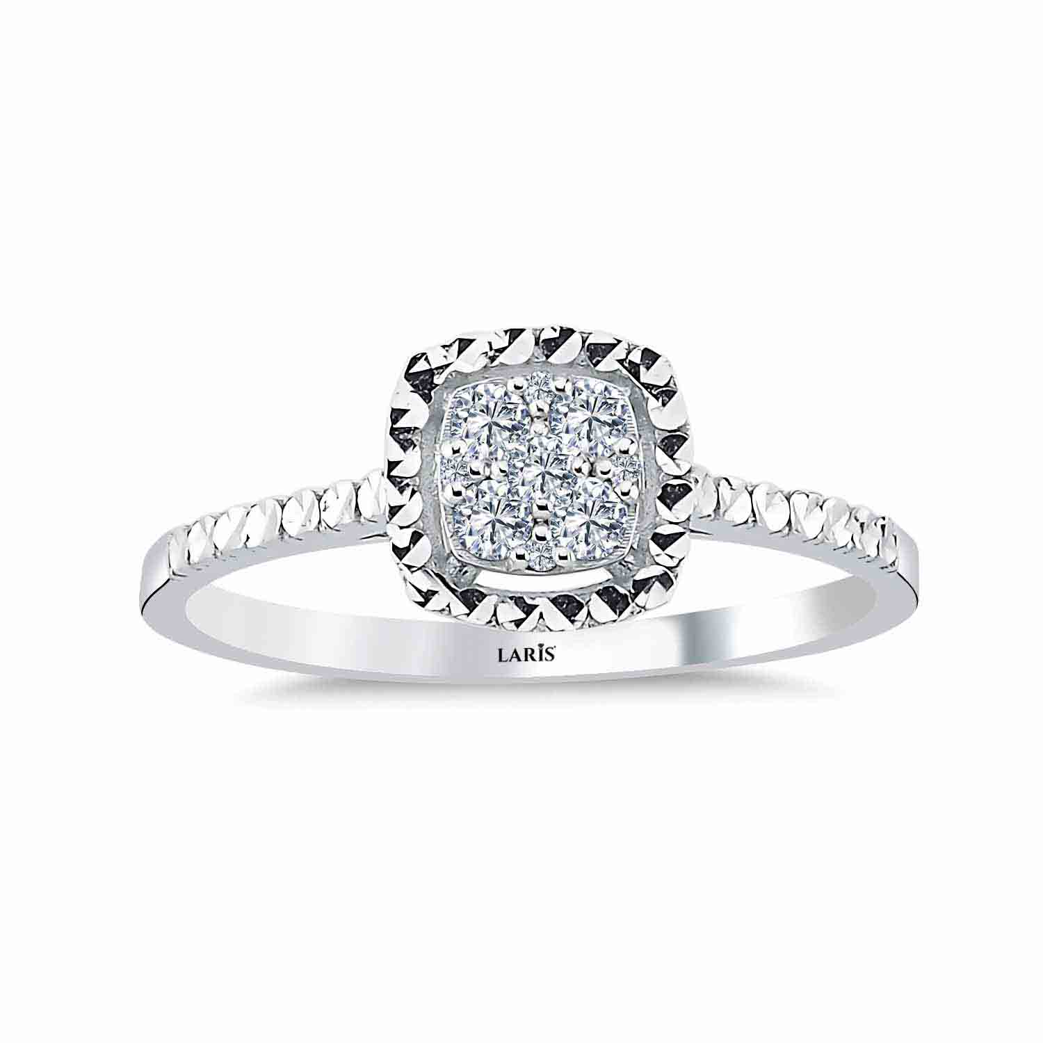 0.12 Karat Pırlanta Kalem İşlemeli Coronet Yüzük - LP03625