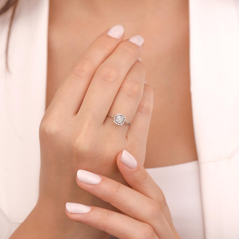 0.12 Karat Pırlanta Kalem İşlemeli Coronet Yüzük - LP03625