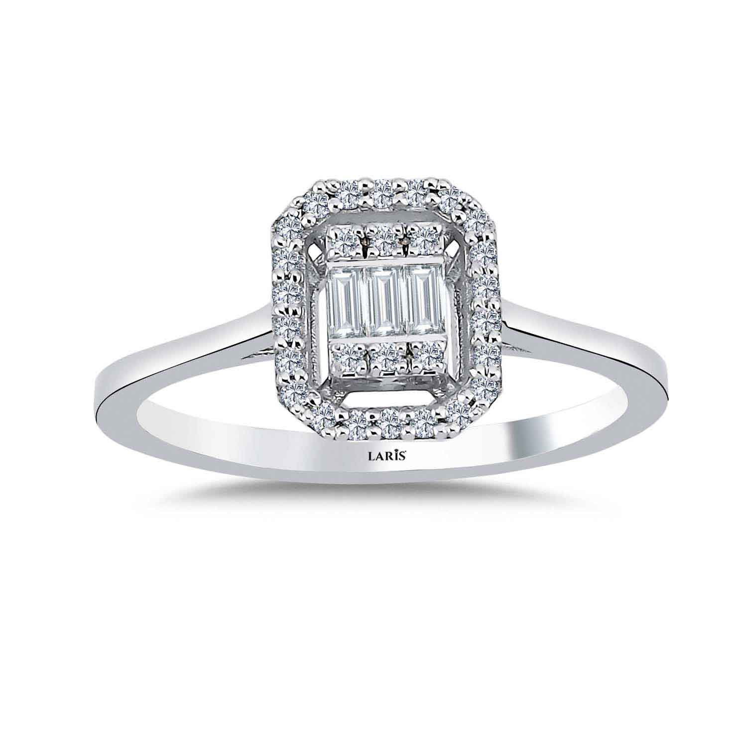 0.15 Karat Pırlanta Flora Baget Yüzük - LP09818