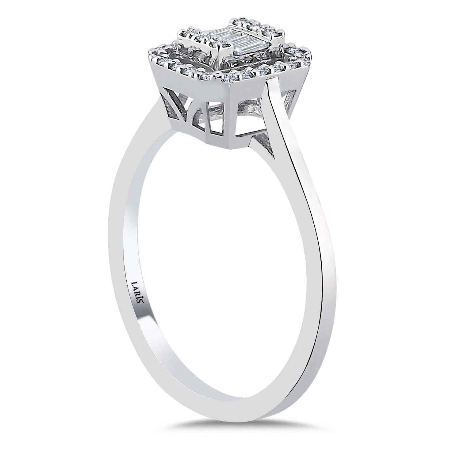 0.15 Karat Pırlanta Flora Baget Yüzük - LP09818