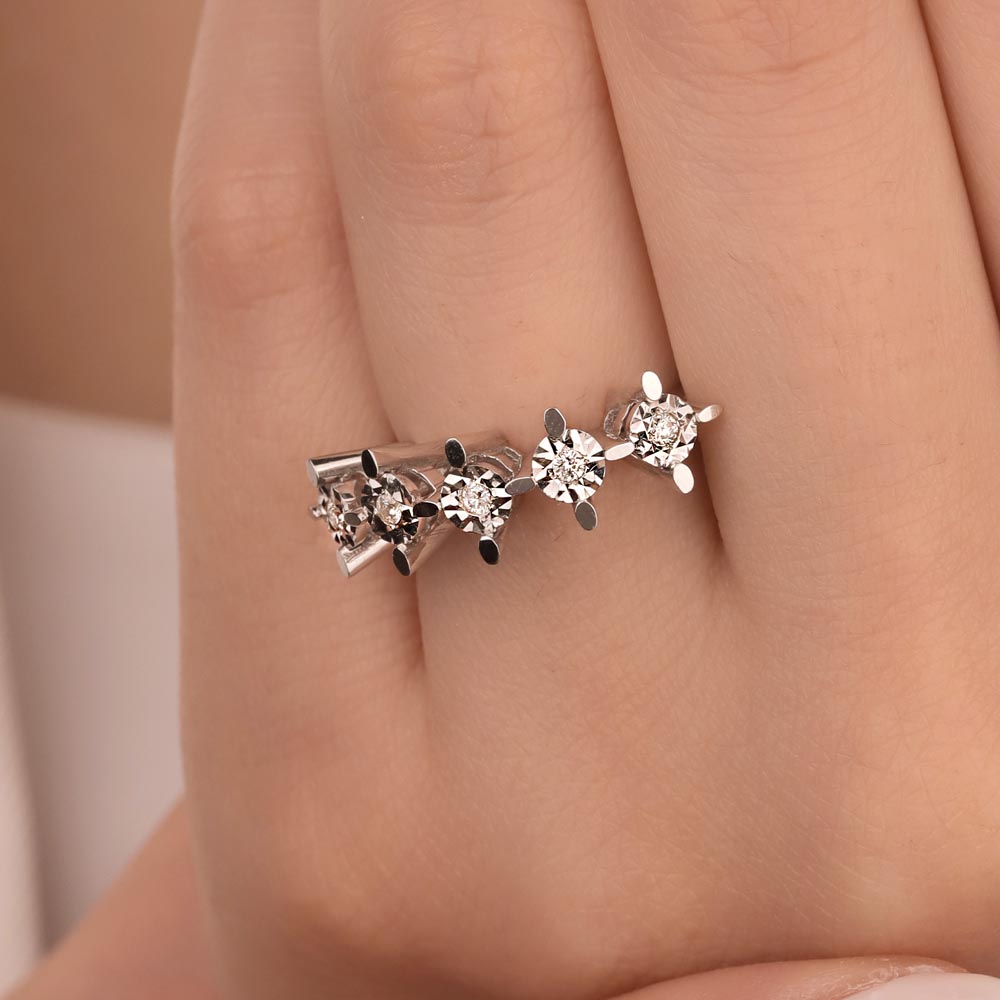 0.15 Karat Pırlanta Kalem İşlemeli Beştaş Yüzük - LP10643