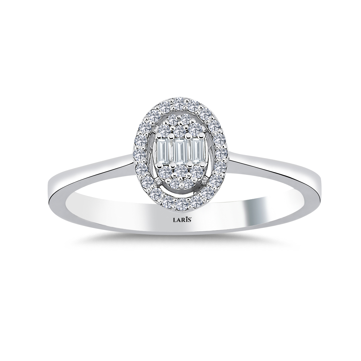 0.15 Karat Pırlanta Oval Baget Yüzük - LP02968