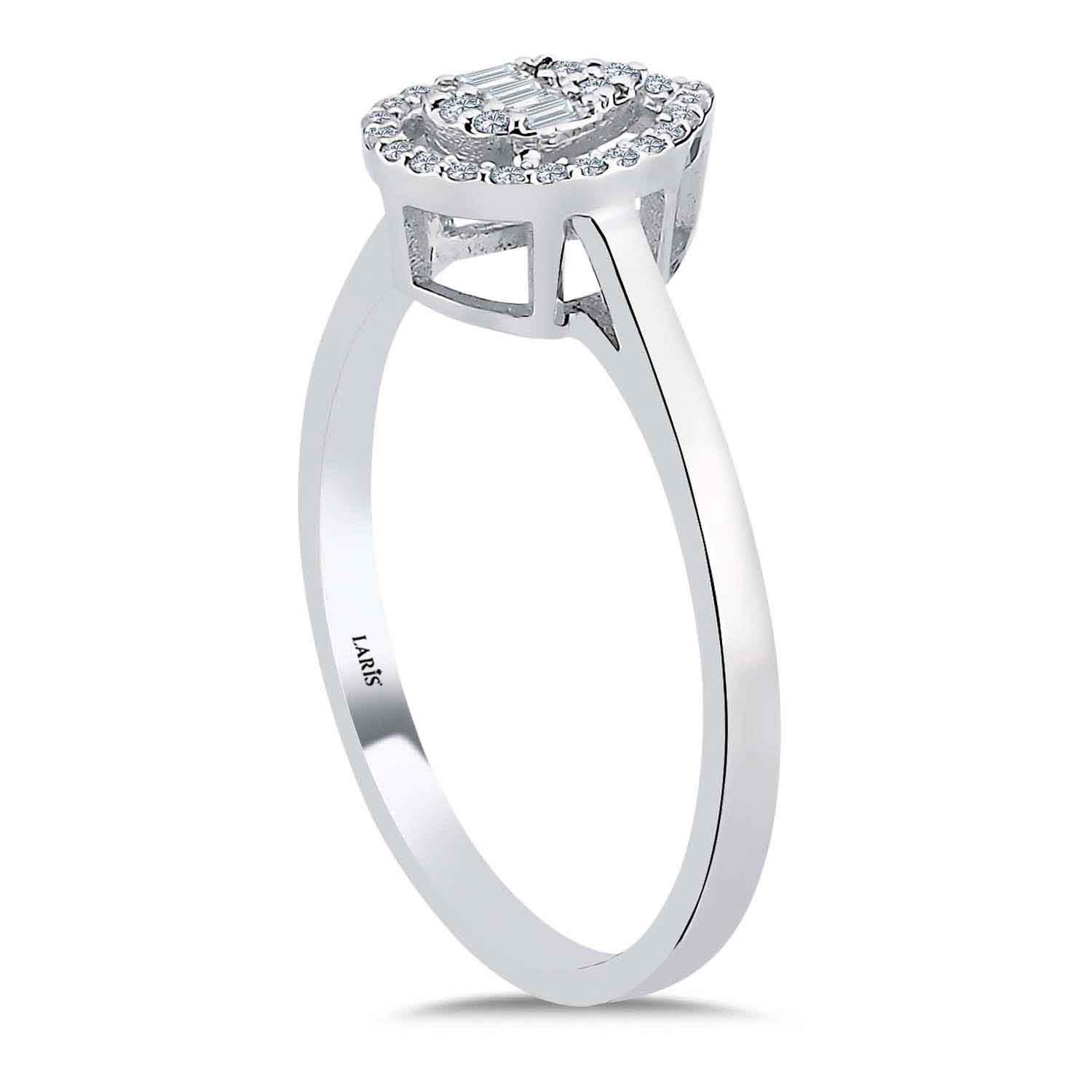 0.16 Karat Pırlanta Damla Baget Yüzük - LP04704