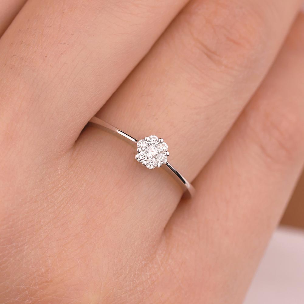 0.16 Karat Pırlanta Taşlı Coronet Yüzük - LP01512