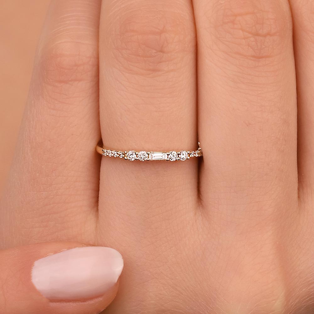 0,17 Karat Pırlanta Özel Tasarım Yarımtur Yüzük - LP03148