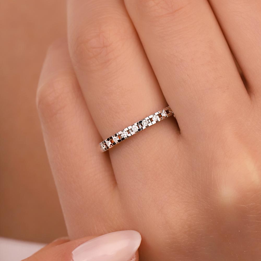 0,17 Karat Pırlanta Yarımtur Yüzük - LP08090