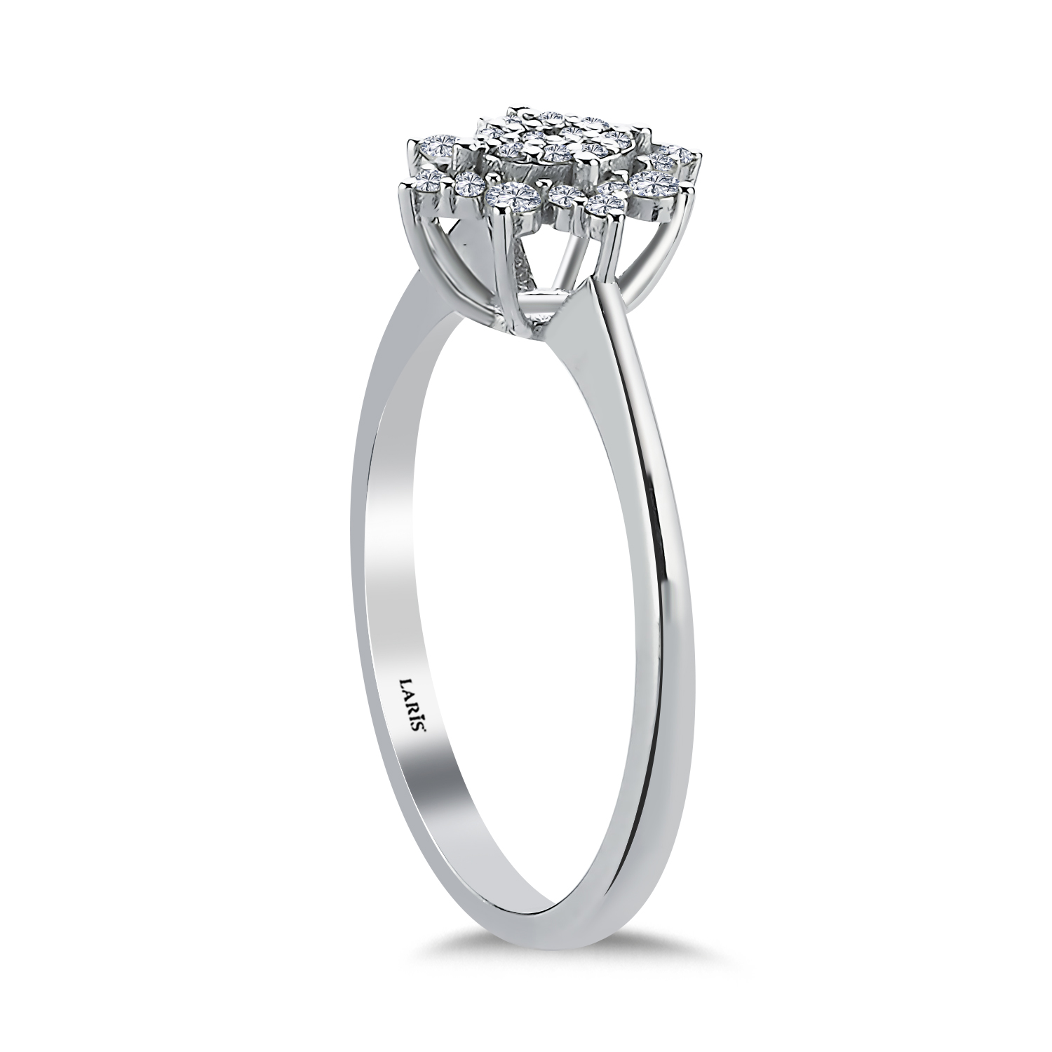 0,19 Karat Pırlanta Oval Coronet Lotus Yüzük - LP07376