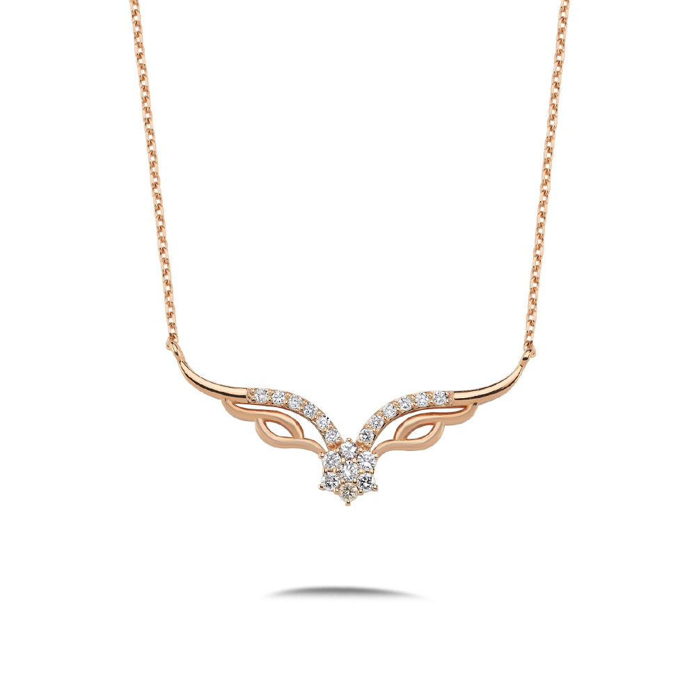 0,2 Karat Pırlanta Tasarım Lotus Kolye - LP08182