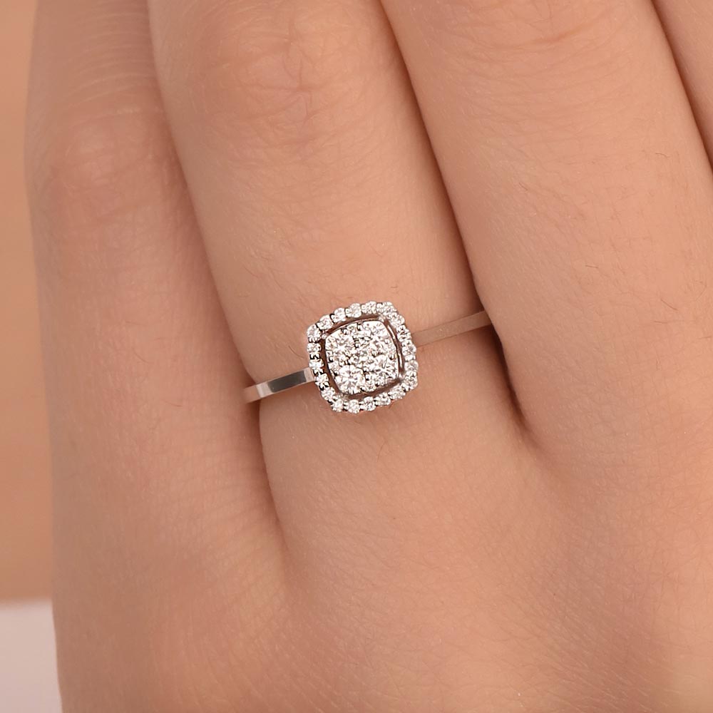 0.22 Karat Pırlanta Coronet Halo Yüzük - LP07885