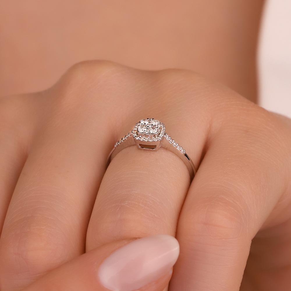 0,23 Karat Pırlanta Daisy Coronet Yüzük - LP07550