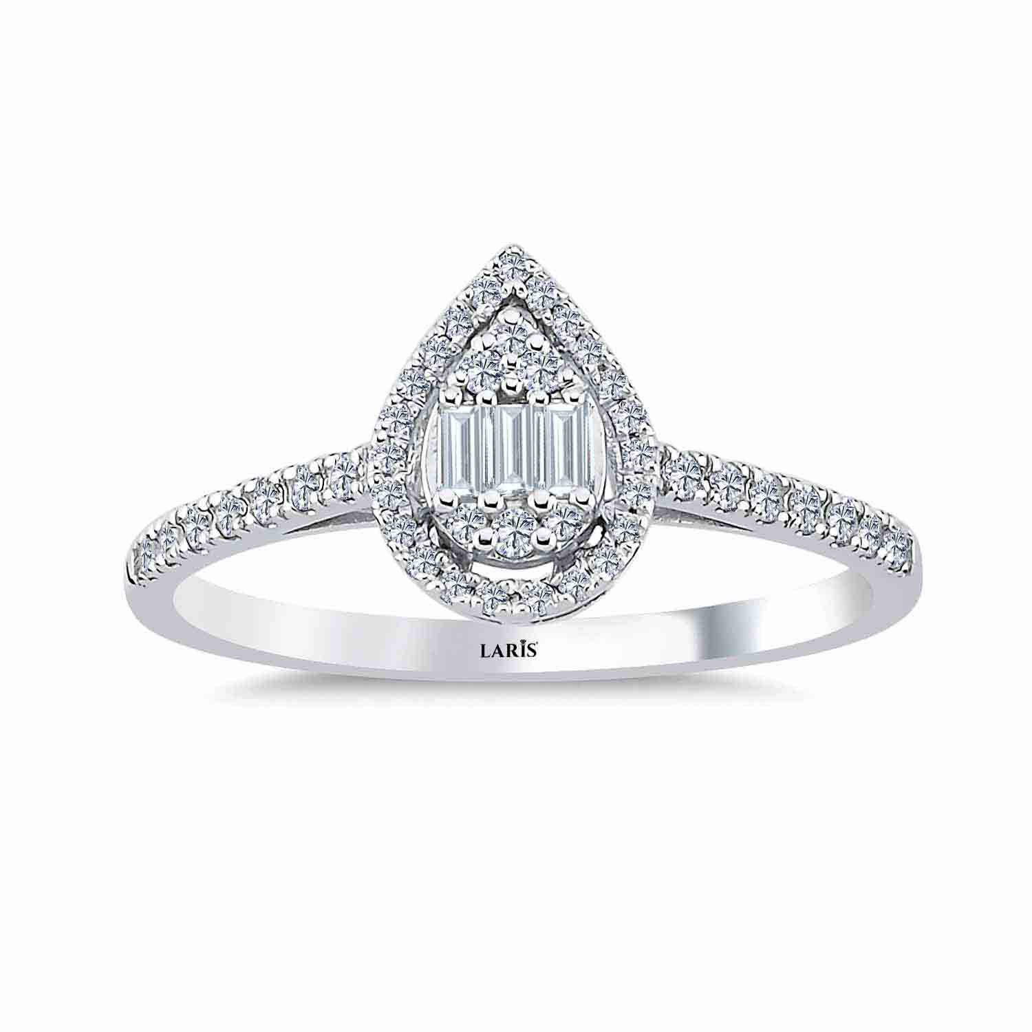 0,25 Karat Pırlanta Damla Baget Yüzük - LP04330