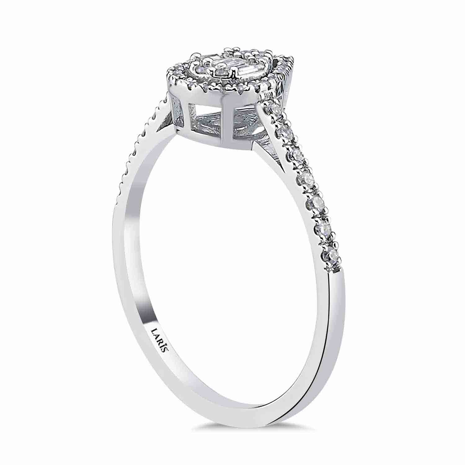 0,25 Karat Pırlanta Damla Baget Yüzük - LP04330