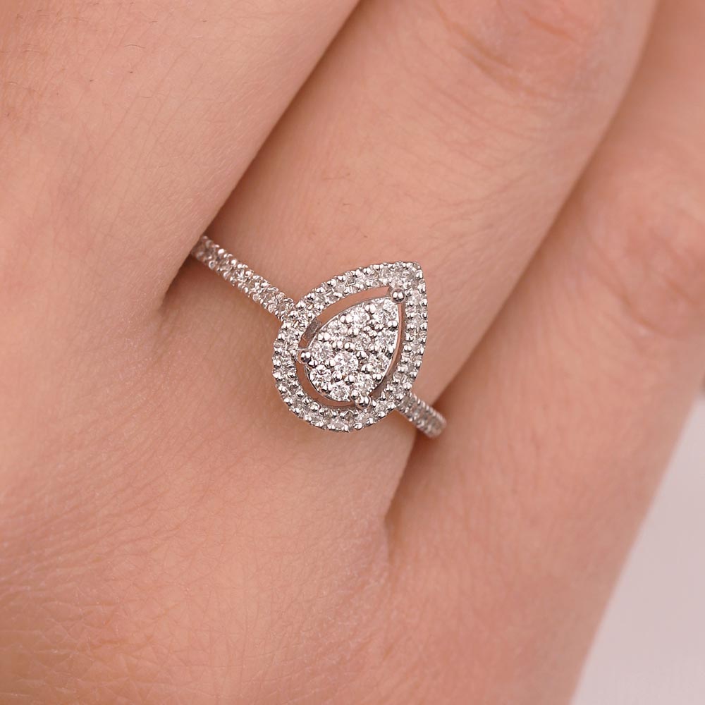 0.25 Karat Pırlanta Damla Coronet Yüzük - LP02718