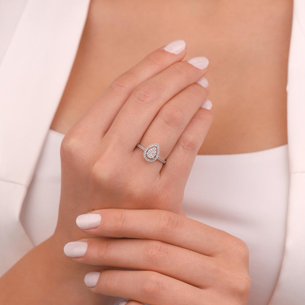 0.25 Karat Pırlanta Damla Coronet Yüzük - LP02718