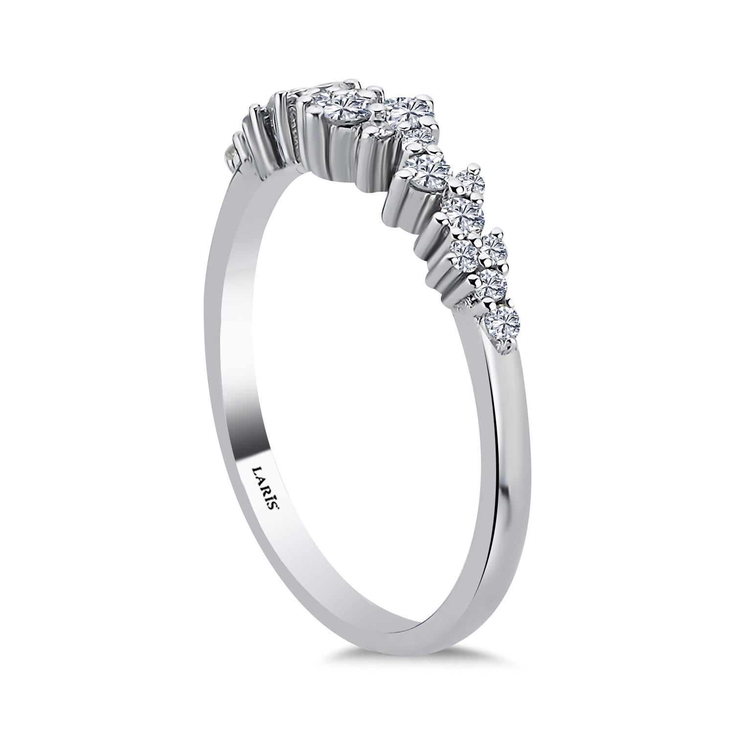 Tamtur / Yarımtur Yüzükler 0,25 Karat Pırlanta Ethereal Tasarım Yarımtur Yüzük - LP11937