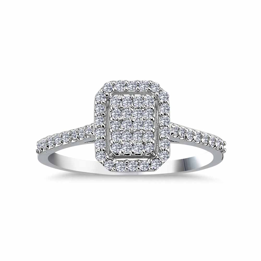 0,25 Karat Pırlanta Taşlı Baget Görünümlü Coronet Yüzük - LP05710