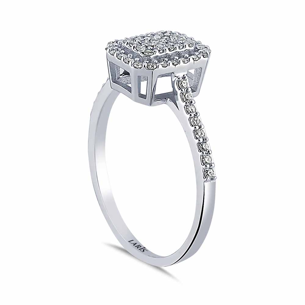 0,25 Karat Pırlanta Taşlı Baget Görünümlü Coronet Yüzük - LP05710