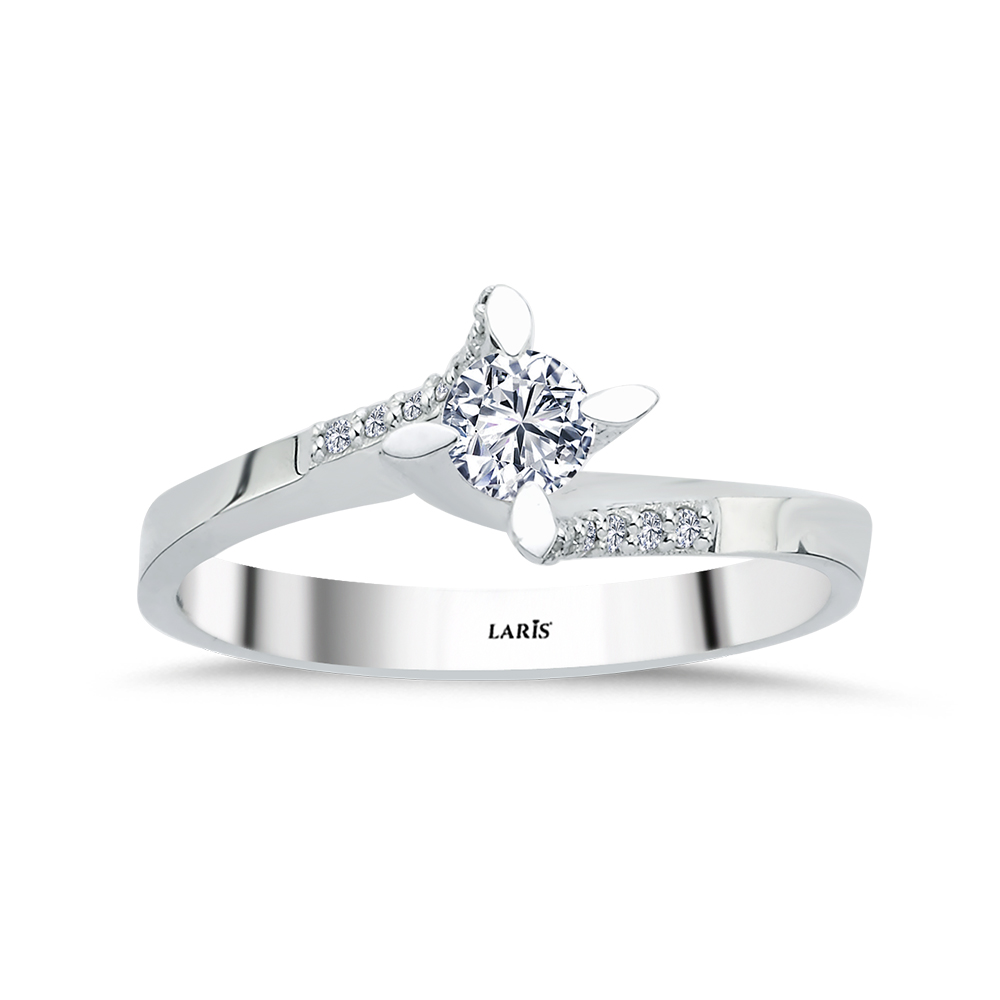 Tektaş Yüzükler 0,26 Karat Pırlanta Burgulu Tektaş Yüzük