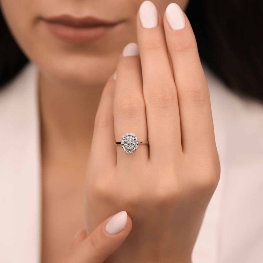 0,26 Karat Pırlanta Oval Coronet Yüzük - LP06059