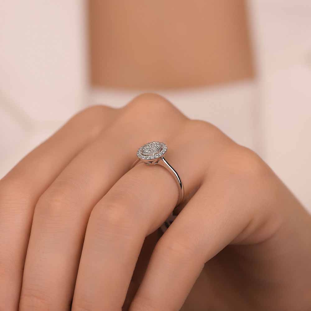 0,26 Karat Pırlanta Oval Coronet Yüzük - LP06059