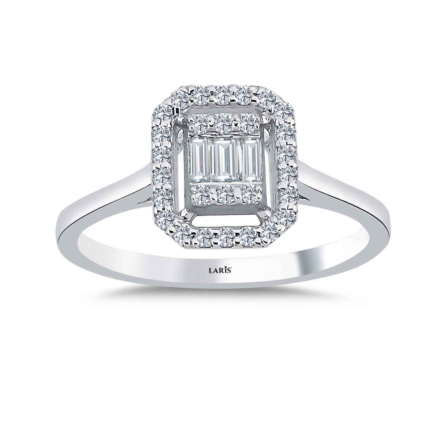 0.27 Karat Pırlanta Flora Baget Yüzük - LP11888