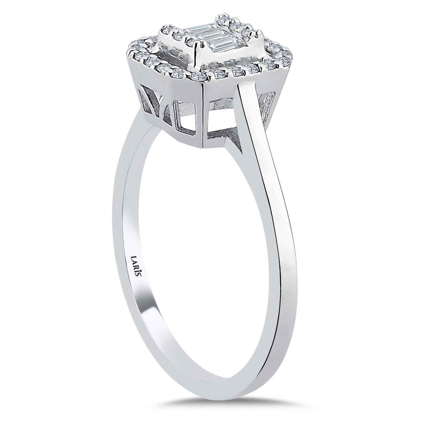 0.27 Karat Pırlanta Flora Baget Yüzük - LP11888