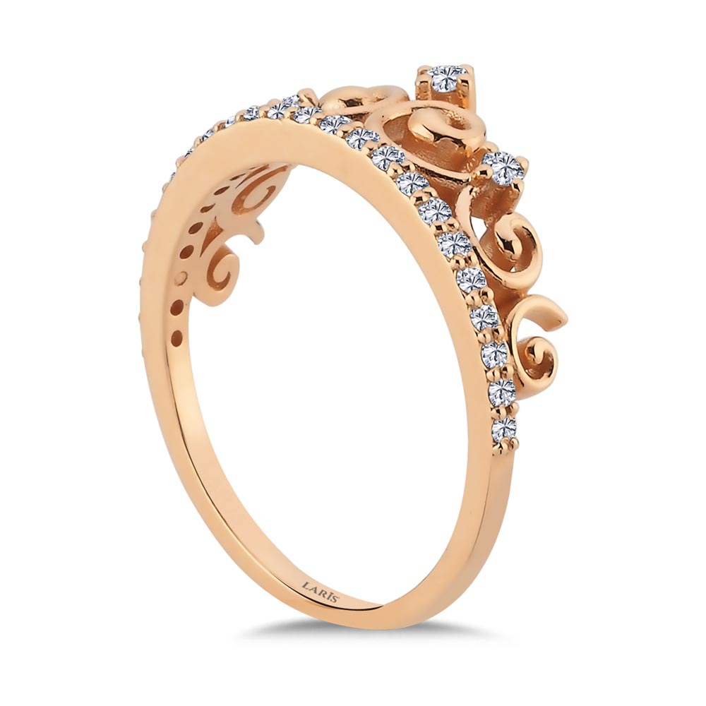 Özel Tasarım Yüzükler 0,27 Karat Pırlanta Kraliçe Taç Vintage Yüzük - LP06062