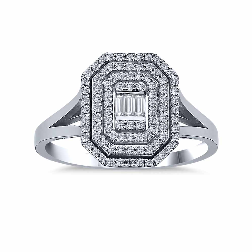 0,28 Karat Pırlanta Çift Kollu Baget Yüzük - LP11256