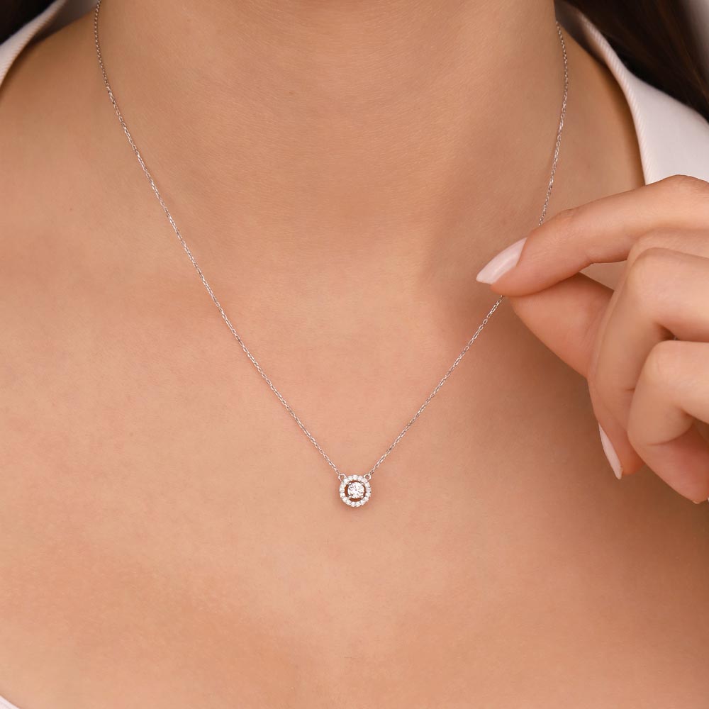 0,3 Karat Pırlanta Halo Tektaş Kolye - LP08732