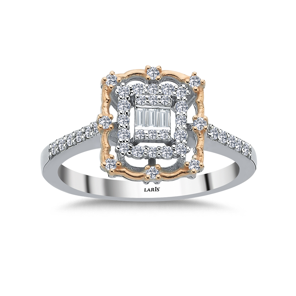 0,3 Karat Pırlanta Retro Tasarım Baget Yüzük - LP07895