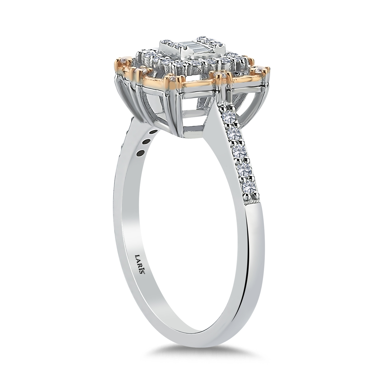 0,3 Karat Pırlanta Retro Tasarım Baget Yüzük - LP07895