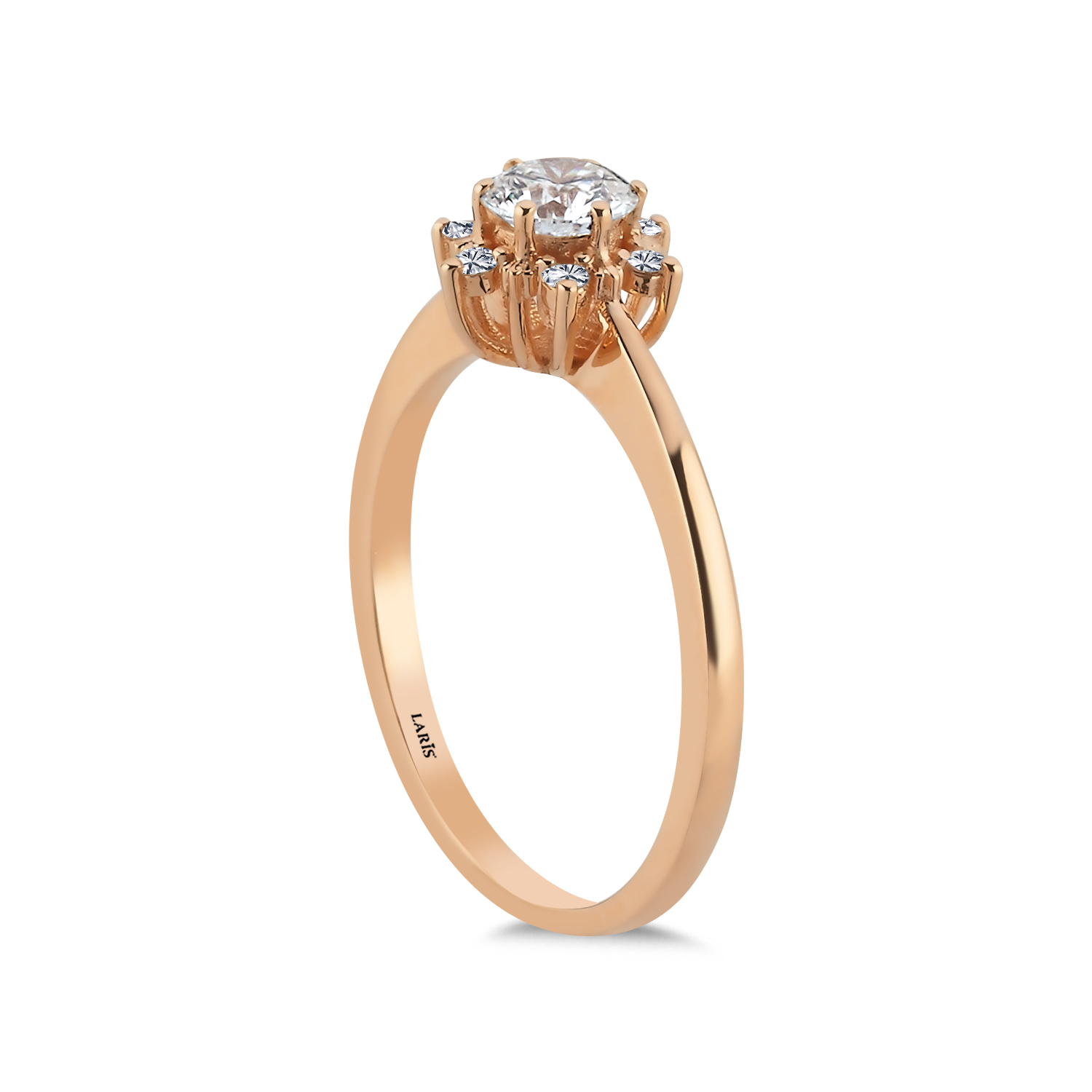 Vintage Yüzükler 0,30 Karat Pırlanta Lotus Tasarım Tektaş Yüzük - LP10199