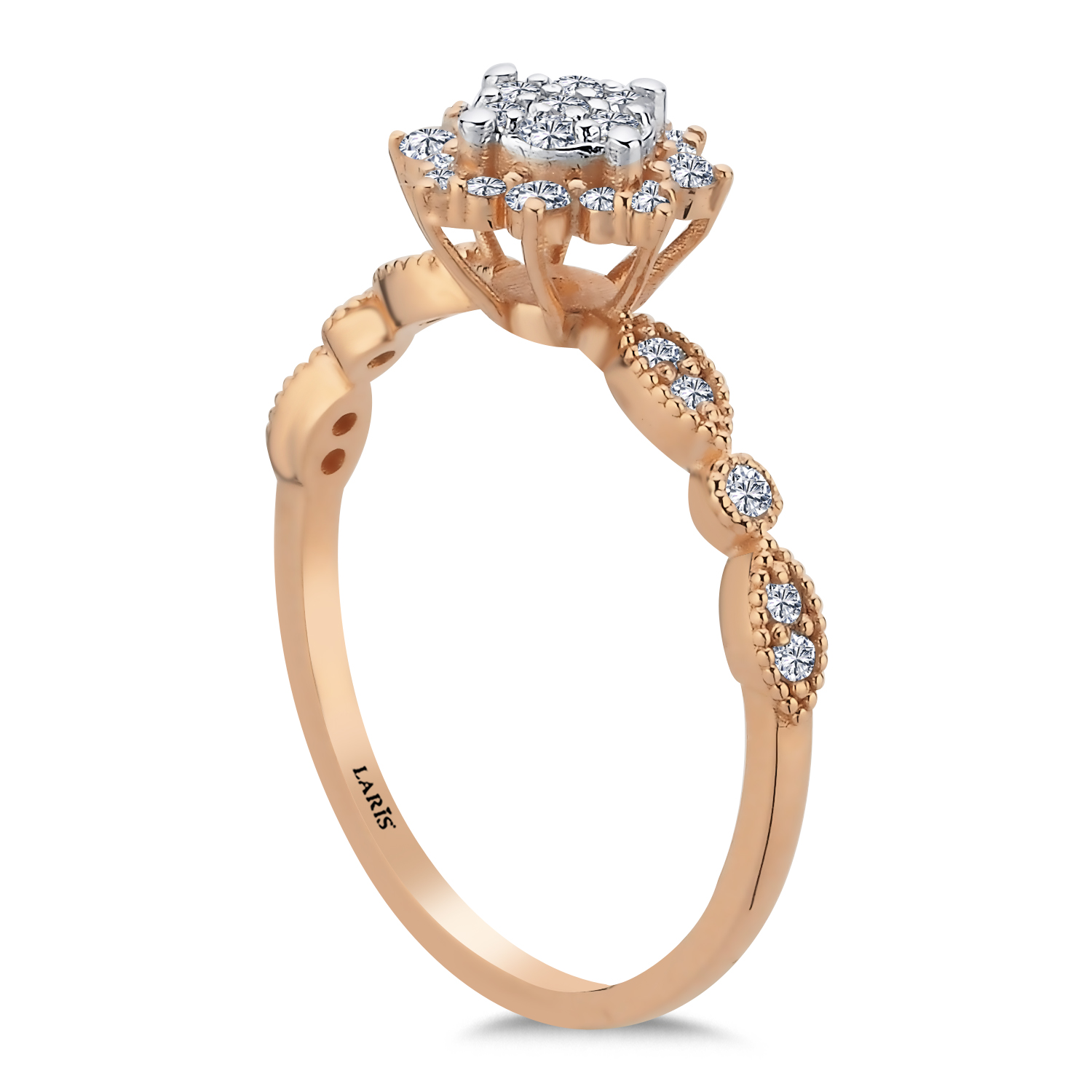 0,30 Karat Pırlanta Vintage Coronet Yüzük - LP09532