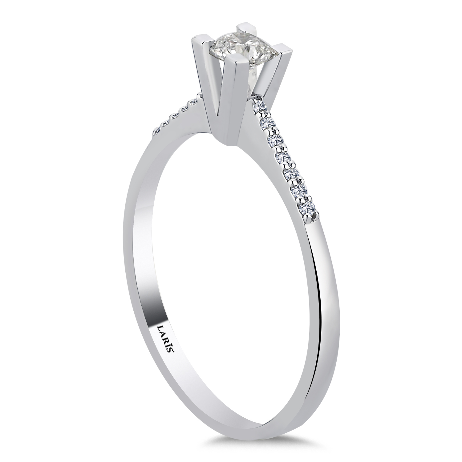 0,32 Karat Pırlanta Kolları Taşlı Stellar Tektaş Yüzük - LP08280