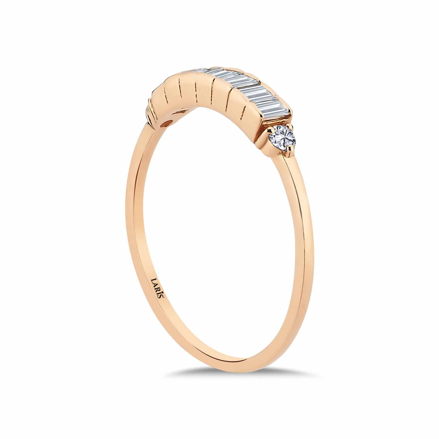 0,32 Karat Pırlanta Özel Tasarım Baget Yarımtur Yüzük - LP01923