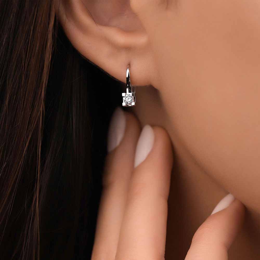 0,33 Karat Pırlanta Tektaş Küpe - LP10106