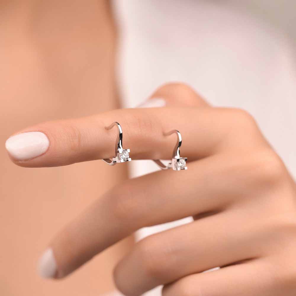 0,33 Karat Pırlanta Tektaş Küpe - LP10106