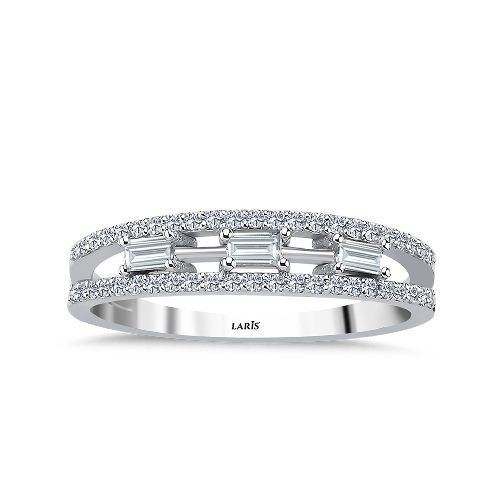 Özel Tasarım Yüzükler 0,35 Karat Pırlanta Baget Eternel Yüzük - LP08036