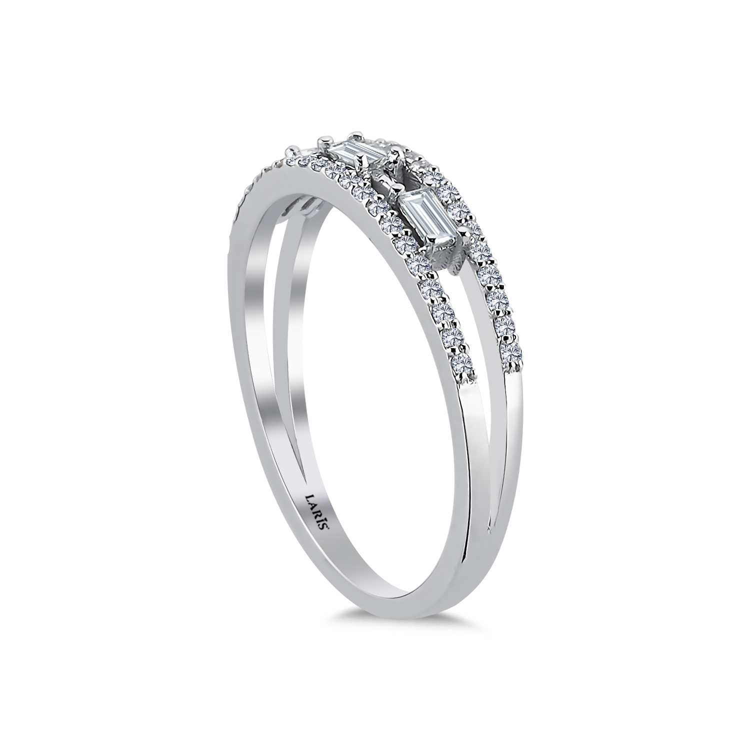 Özel Tasarım Yüzükler 0,35 Karat Pırlanta Baget Eternel Yüzük - LP08036